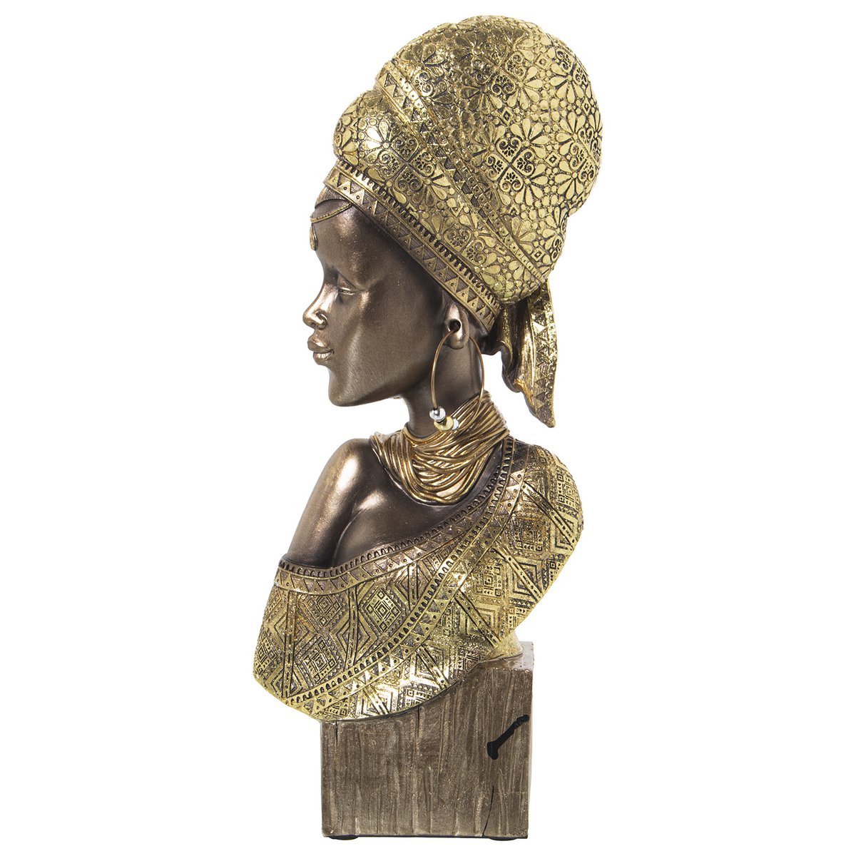 Afrykańskie popiersie z żywicy DORADO _18X9X42CM ST50350