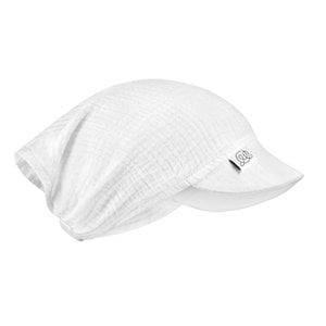 Muslin visor scarf - elastic band - cream