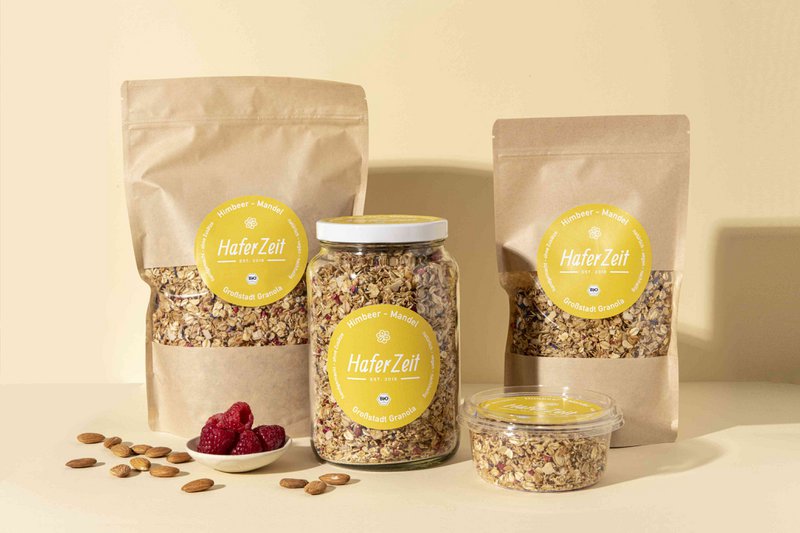 Granola di mandorle e lamponi biologica