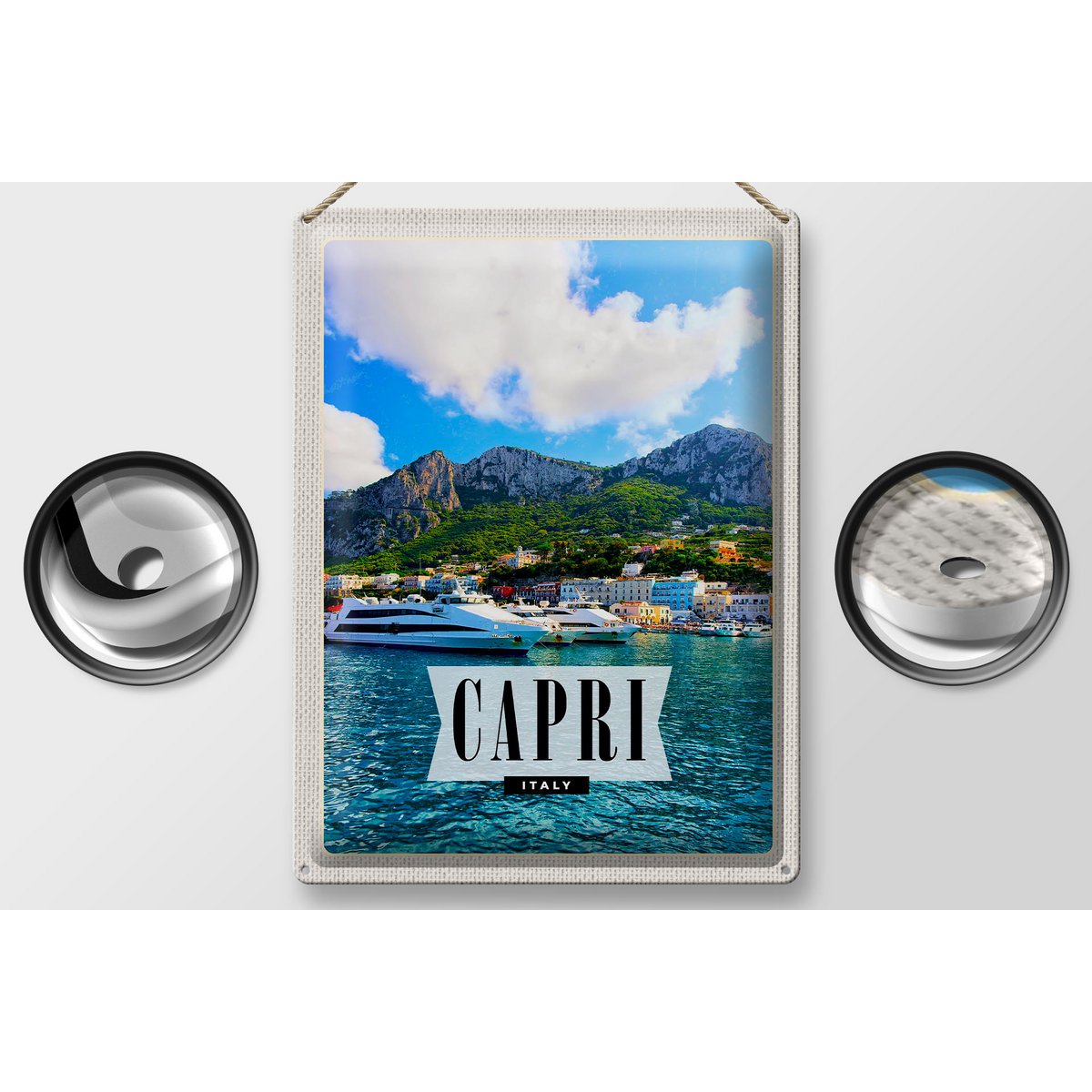 Tin Sign Travel 30x40cm Capri Italy Island Sea Vacation