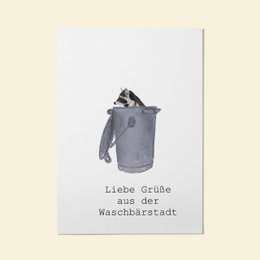 Karte Liebe Grüße aus der Waschbärstadt