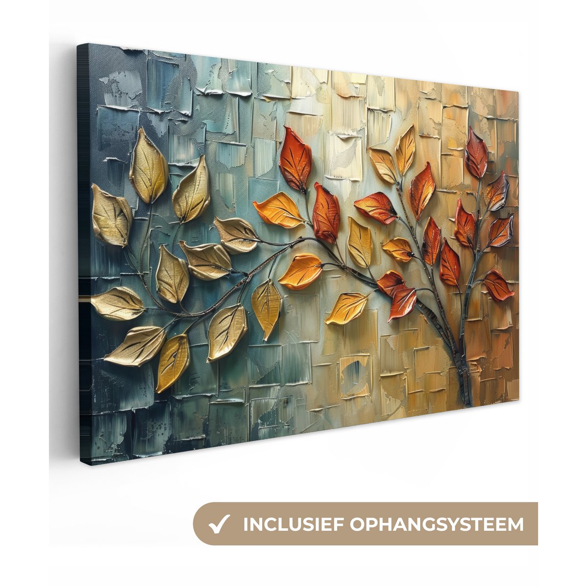 Canvas schilderij  - Wanddecoratie Boom - Abstract - Natuur - Kunst - Muurdecoratie woonkamer - Kamer decoratie modern - Abstracte schilderijen