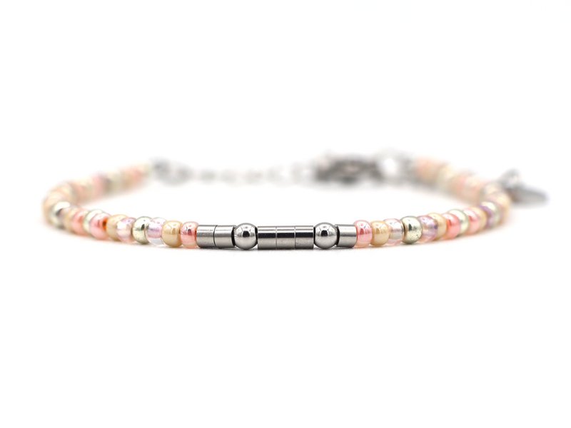 morse code armband mama roze, zilver of goud roestvrijstaal