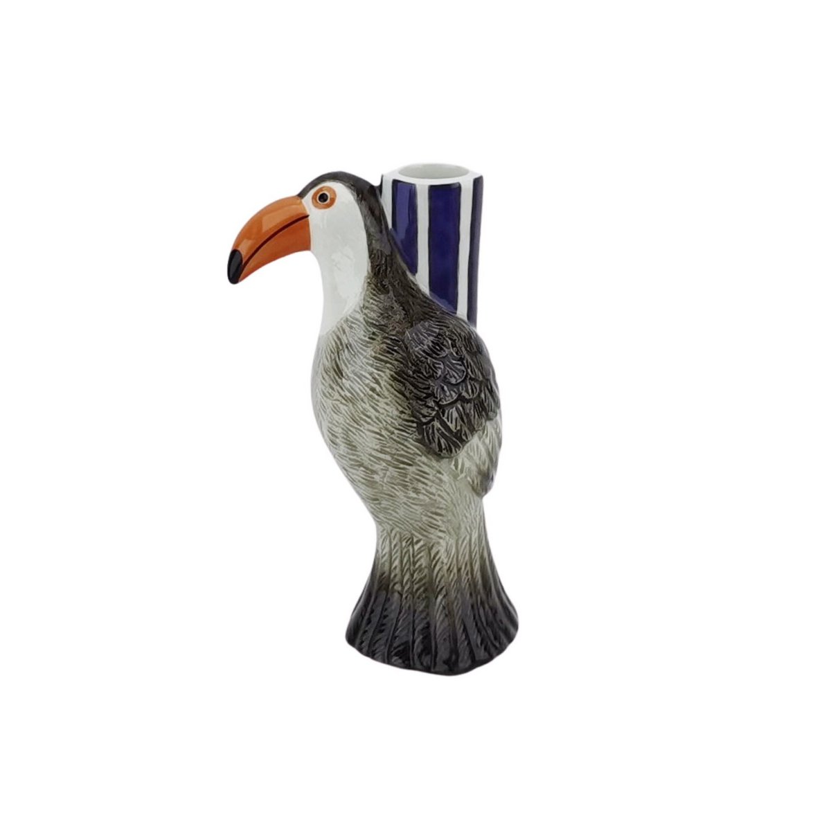 Posiadacz świecy - toucan - fiolet/szary/pomarańczowy - 8,5x7x16cm