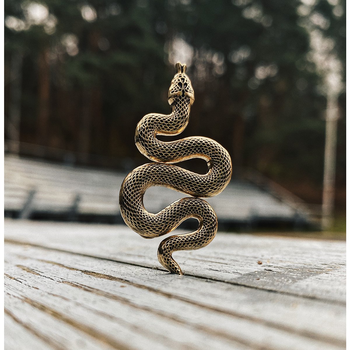 Spilla in metallo dorato "Serpente"