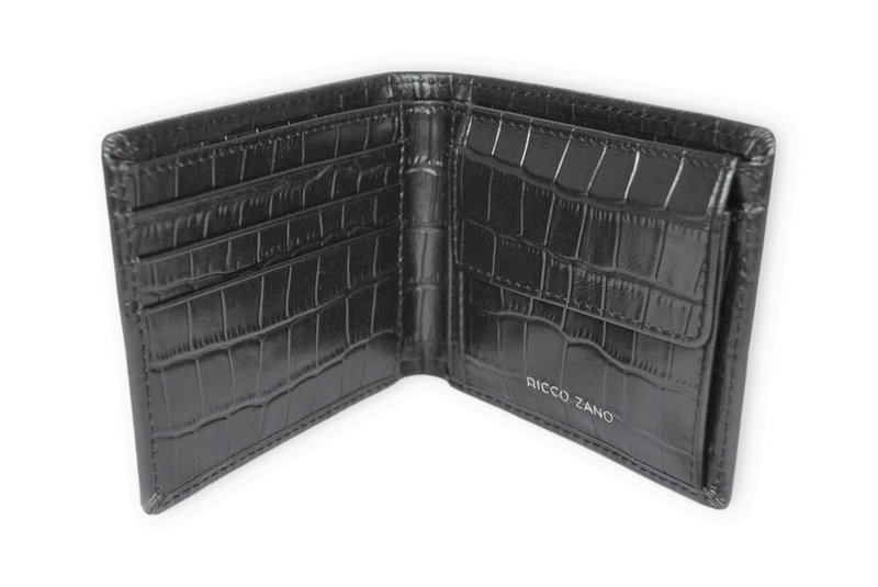OTAVIO Black Croc Wallet