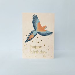 Tarjeta de lámina dorada Loro