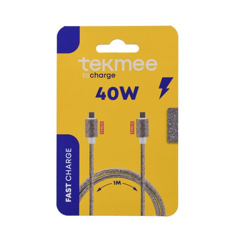 Typ-C 1m-Kabel in Silber-Strass-Steinen-40W