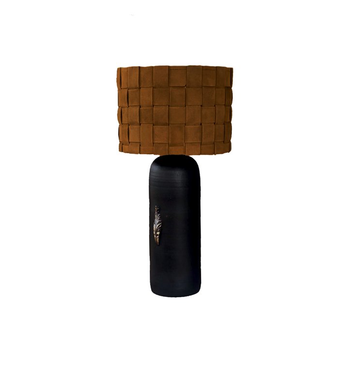 Basket læder bordlampe