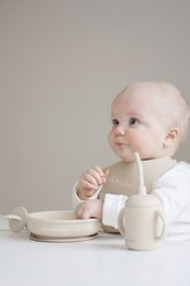 Silicone bib - Oyster Beige