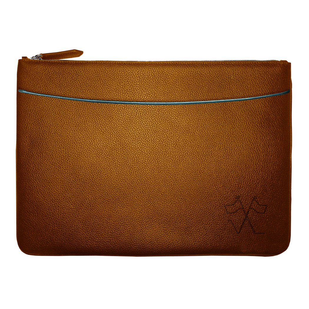 VUE LAC maletín de ordenador con bolsillo frontal Negro, borde Lavanda 38cm