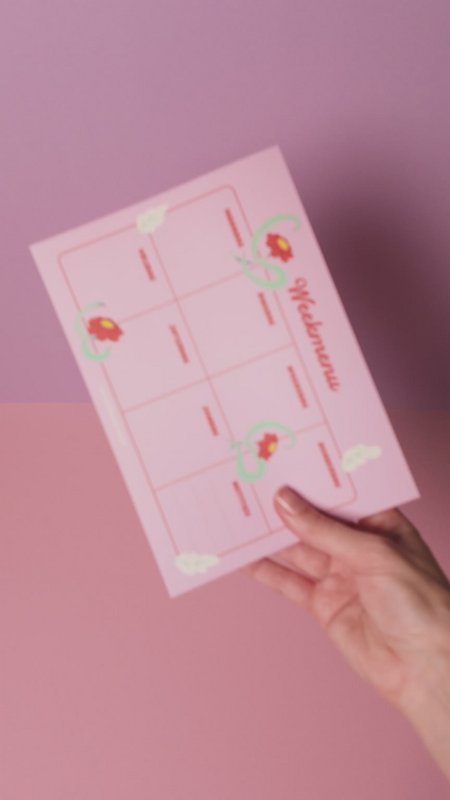 A5 ‘Weekmenu’ Notitieblok – 50 vellen