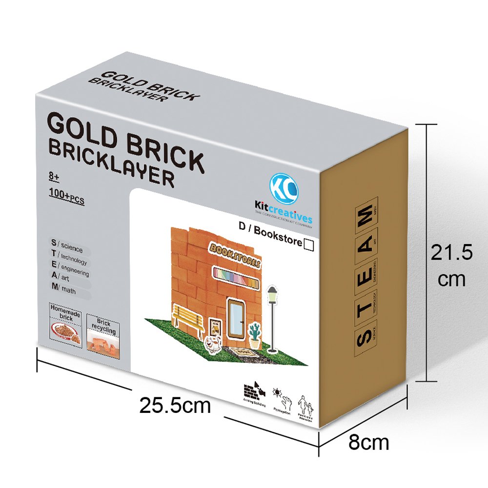Bausatz STEAM DIY Bookstore – Brick – erst eigene Steine ​​herstellen und dann bauen!