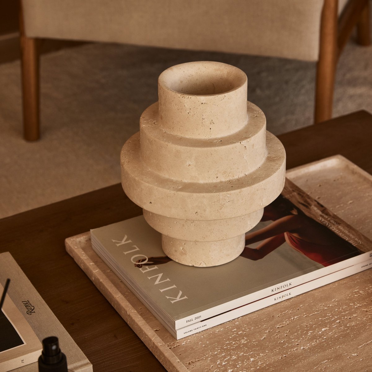 Travertine Agano Vase M