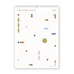 Familiekalender med selvklæbende prikker - 2027