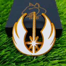 Drewniane lodówki Star Wars - Laserowe ręcznie malowane symbole - Mandalorian, Jedi, Imperium, Rebelianci, Republika, Pierwsze Zamów