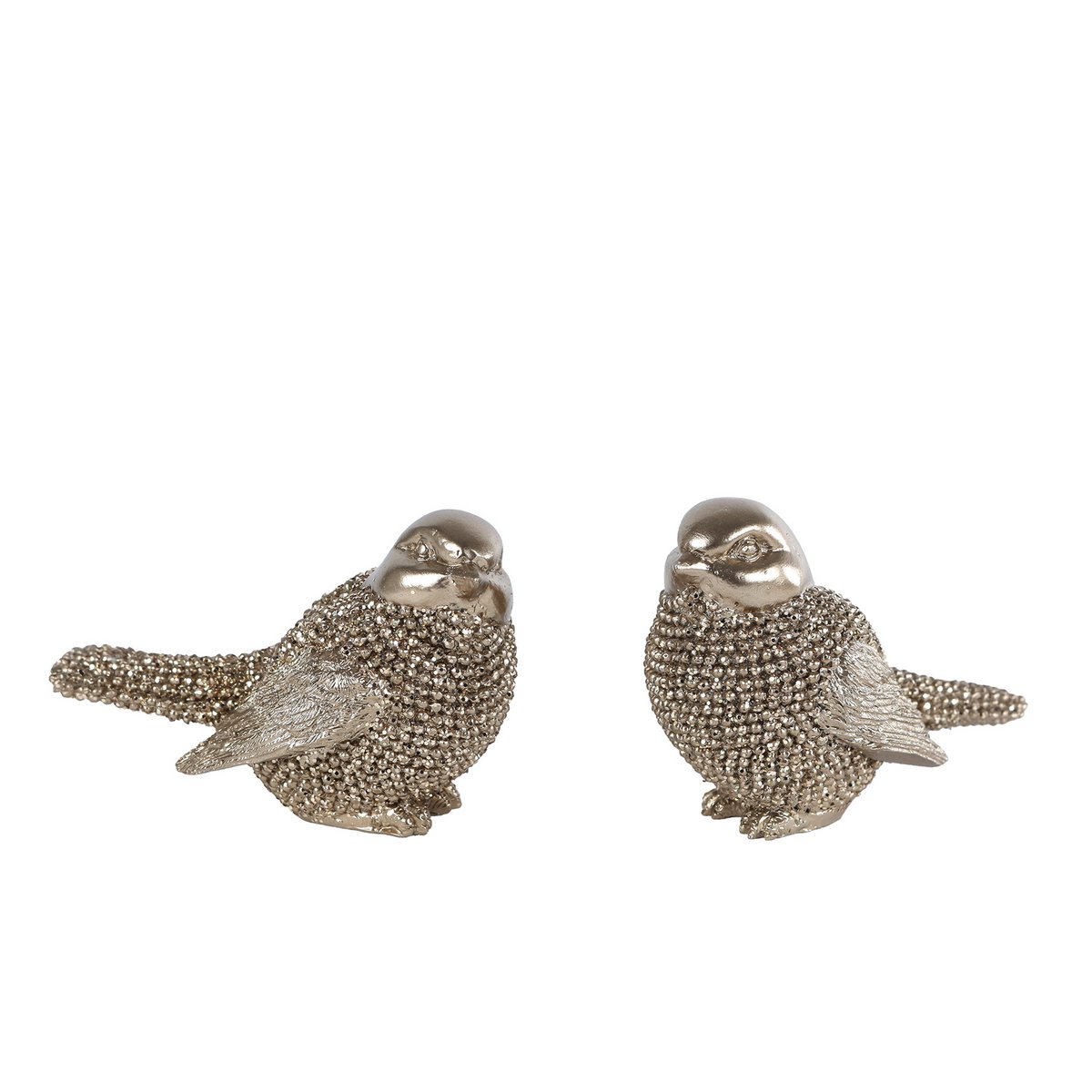 Sculptuur vogel goud polyst 8x4x5cm