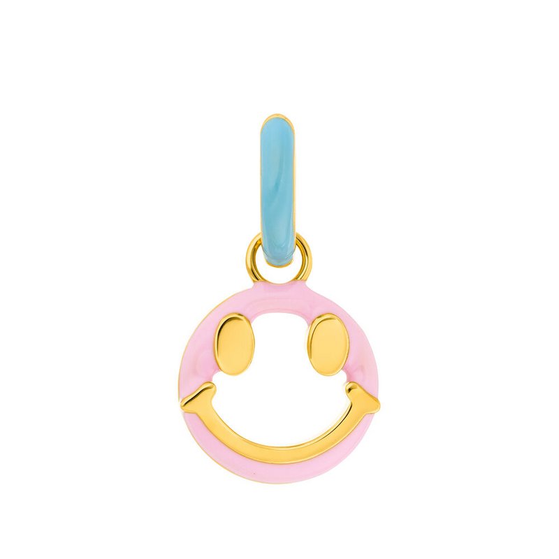 Single Creole "Joy" EMOJI, 18 K yellow gold plated