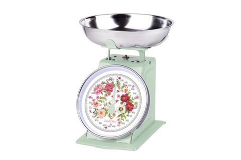 Retro kitchen scale Peony light green 3 kg Isabelle Rose