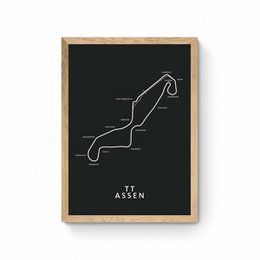 TT Assen - Mapa toru - Czarny - Plakat z mapą