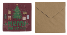 Square shape gift card, puzzle, X-Mas,