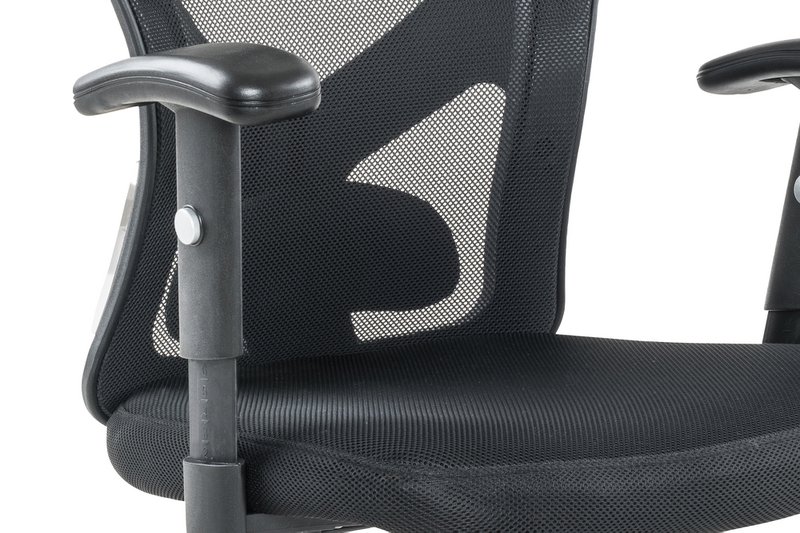 Black office chair with mesh headrests