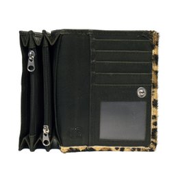 Portafoglio Donna Pelle Nera RFID In 10 Stampe