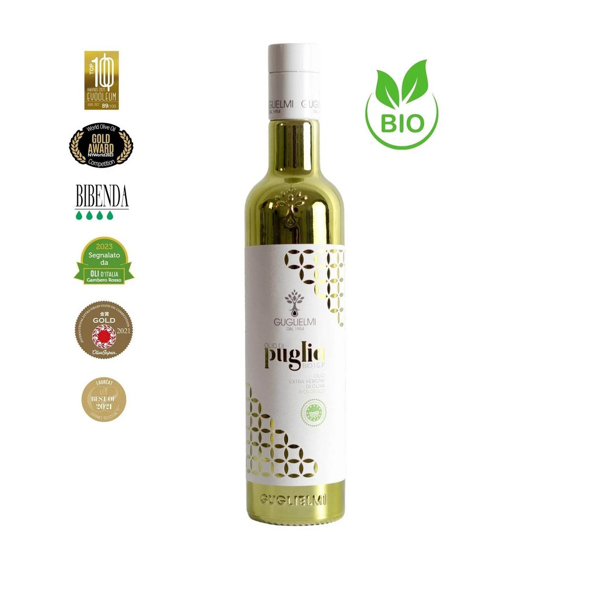 Guglielmi – Puglia BIO PGI – Biologische Extra Vierge Olijfolie – 500ml