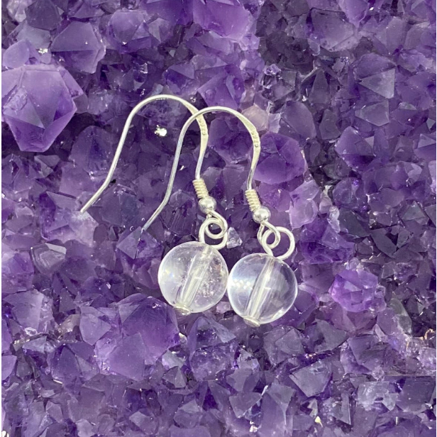 Sølv øreringe - Rock Crystal Beads