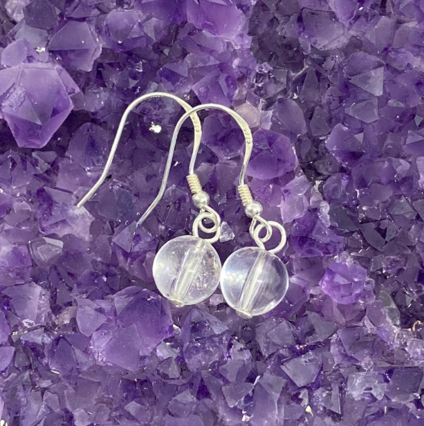 Sølv øreringe - Rock Crystal Beads