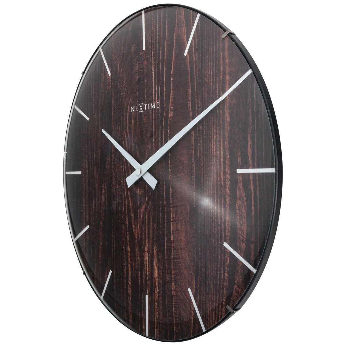 Horloge murale - 35 cm - Dôme Verre - 'Edge Wood Dome'