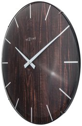 Horloge murale - 35 cm - Dôme Verre - 'Edge Wood Dome'
