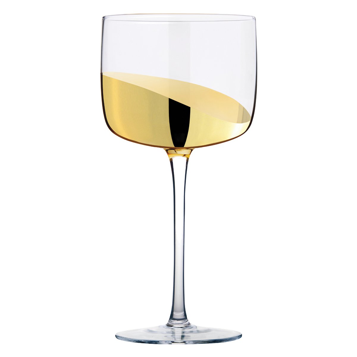 Set of 2 Wave Gold Gin Glasses - Cocktail Glass Set