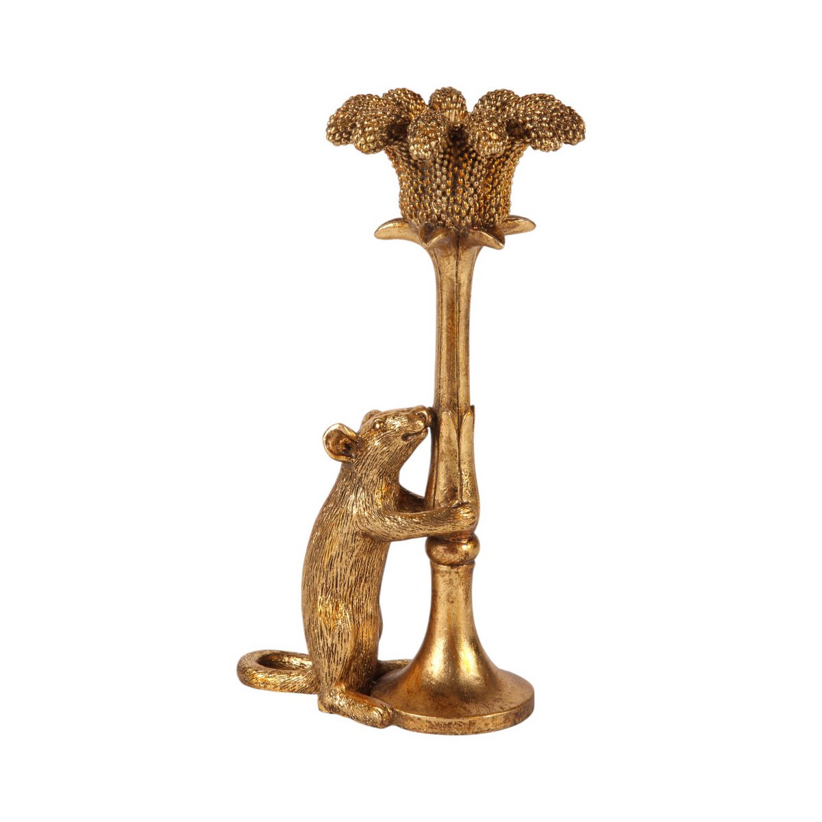 Muis Kaarshouder 22,5 cm - Goud - Hars