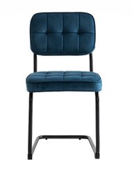 Speisesaalstühle 2 Flexa - Blau - Metalpoot - Samt