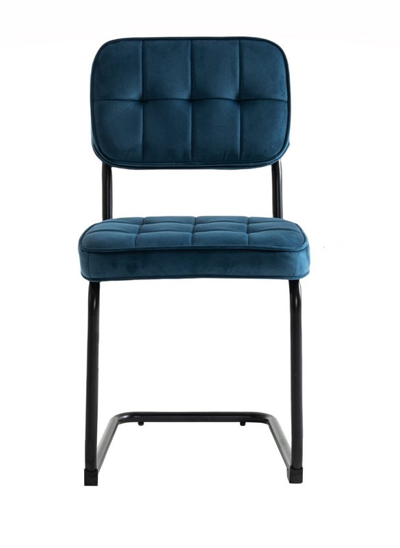 Speisesaalstühle 2 Flexa - Blau - Metalpoot - Samt
