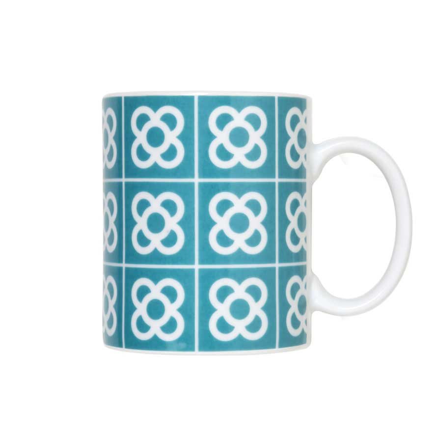 Mug Barcelona Flower / turquoise