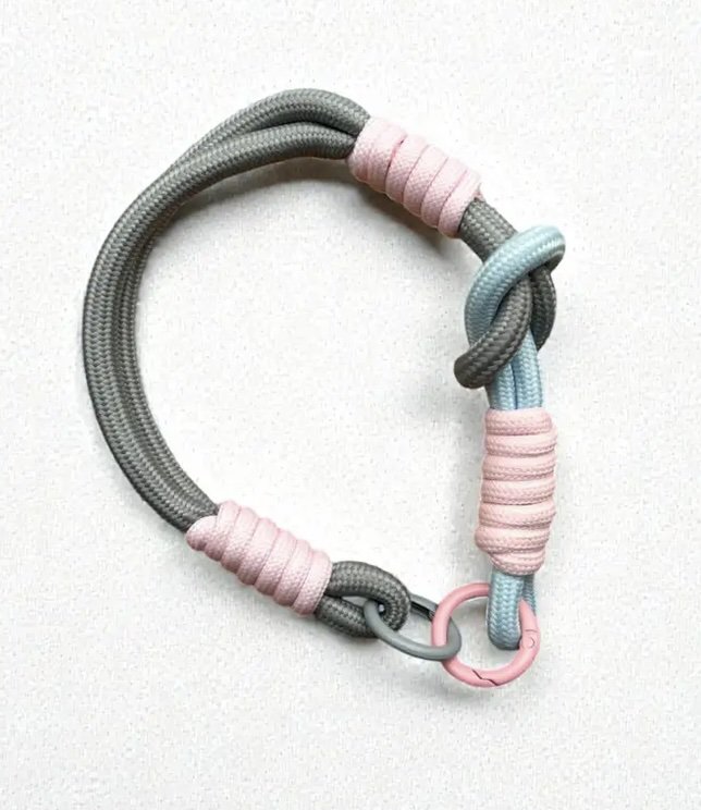 Keychain - Cell Phone Strap - Pink Gray