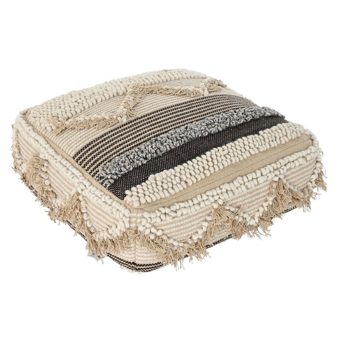 BOMULD GULVPUDE 60X60X25 6300 GR, BRUNE STRIBER LD193917