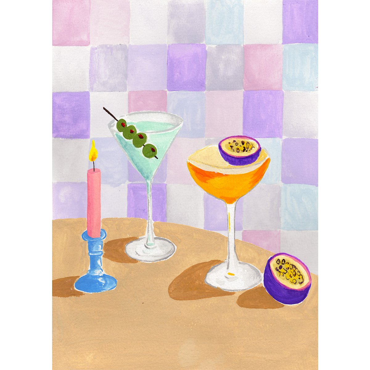 5x kaart Cocktail tafel