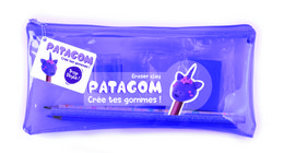 This product is a set of kids' erasers in the shape of a unicorn, with a purple and blue color scheme. The erasers are made by the brand Patagom and are designed for children.