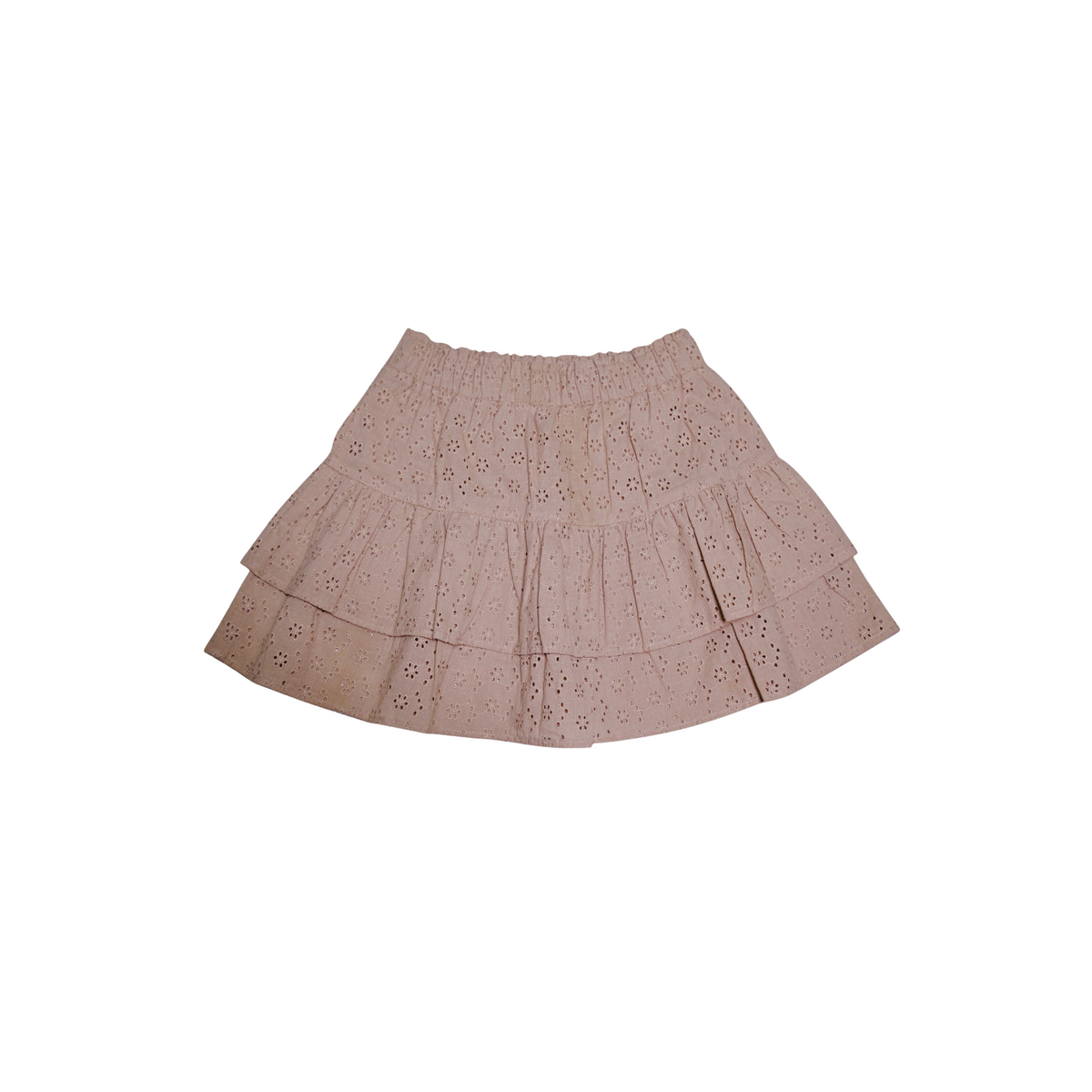 Jupe Funkle Warm Taupe – Broderie de Coton – Mode Enfant Haut de Gamme