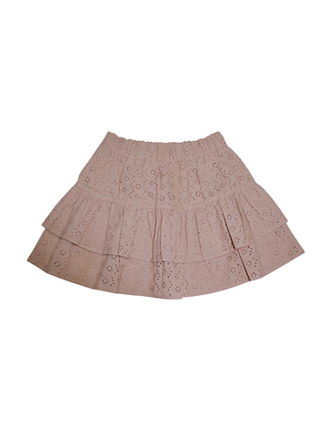 Funkle Rok Warm Taupe – Katoenbroderie – High-End Kindermode