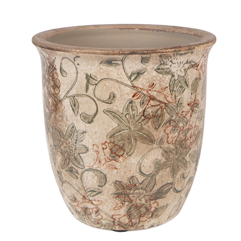 Flowerpot Ø 13x13 cm Beige Ceramic