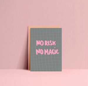 No Risk no Magic Postkarte