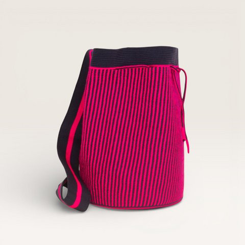 Gestreepte rugzak | Magenta
