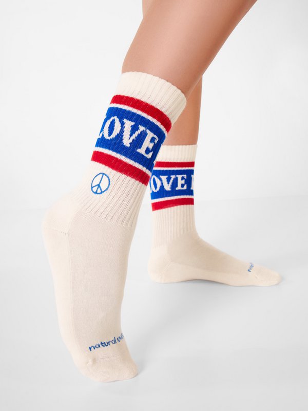 Organic socks gift set Peace & Love - 2-pack tennis socks