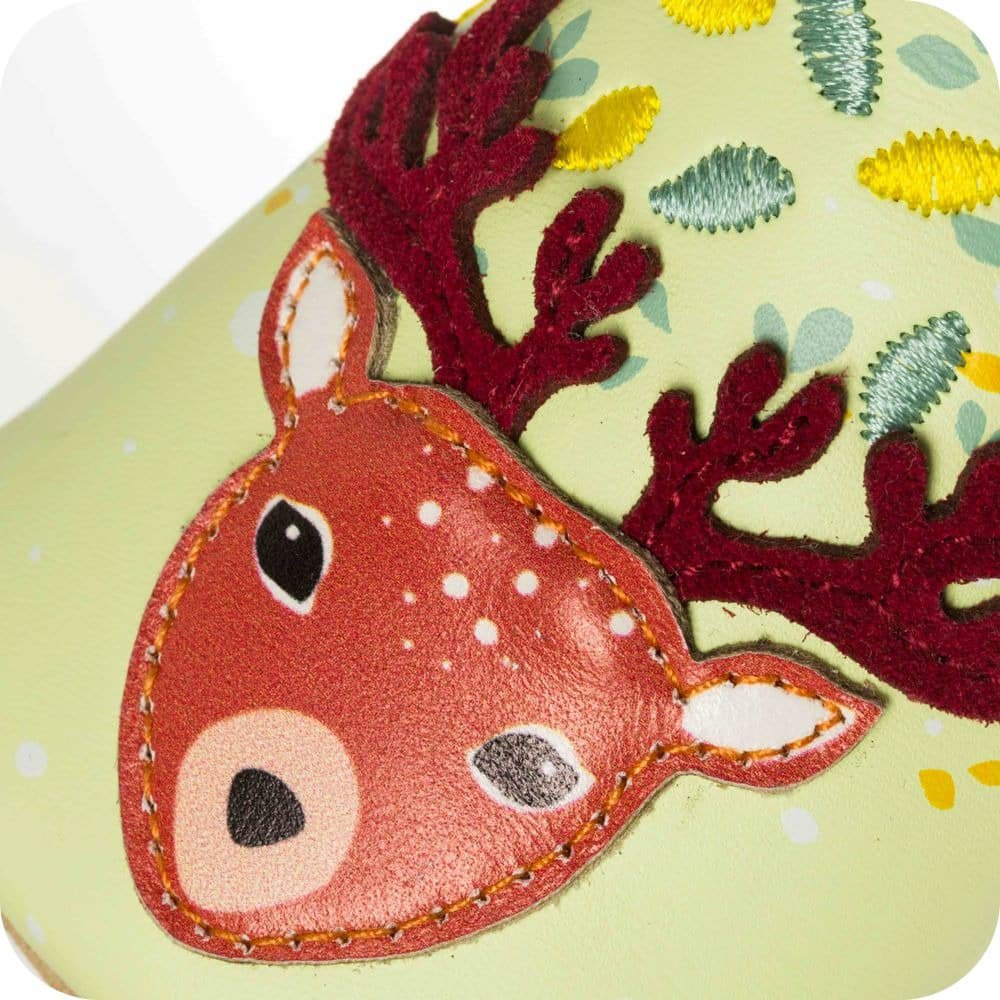 Reindeer baby soft leather slippers