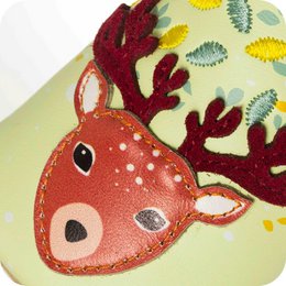 Reindeer baby soft leather slippers
