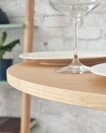 Round table Jubi natural ash veneer